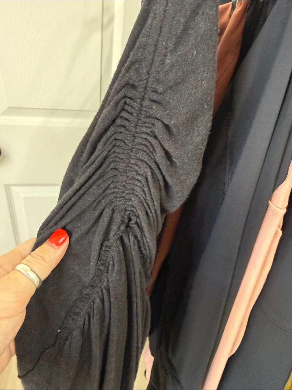 NWT Free People In A Dream Top Black Linen Blend Crop Blouson Sleeve L